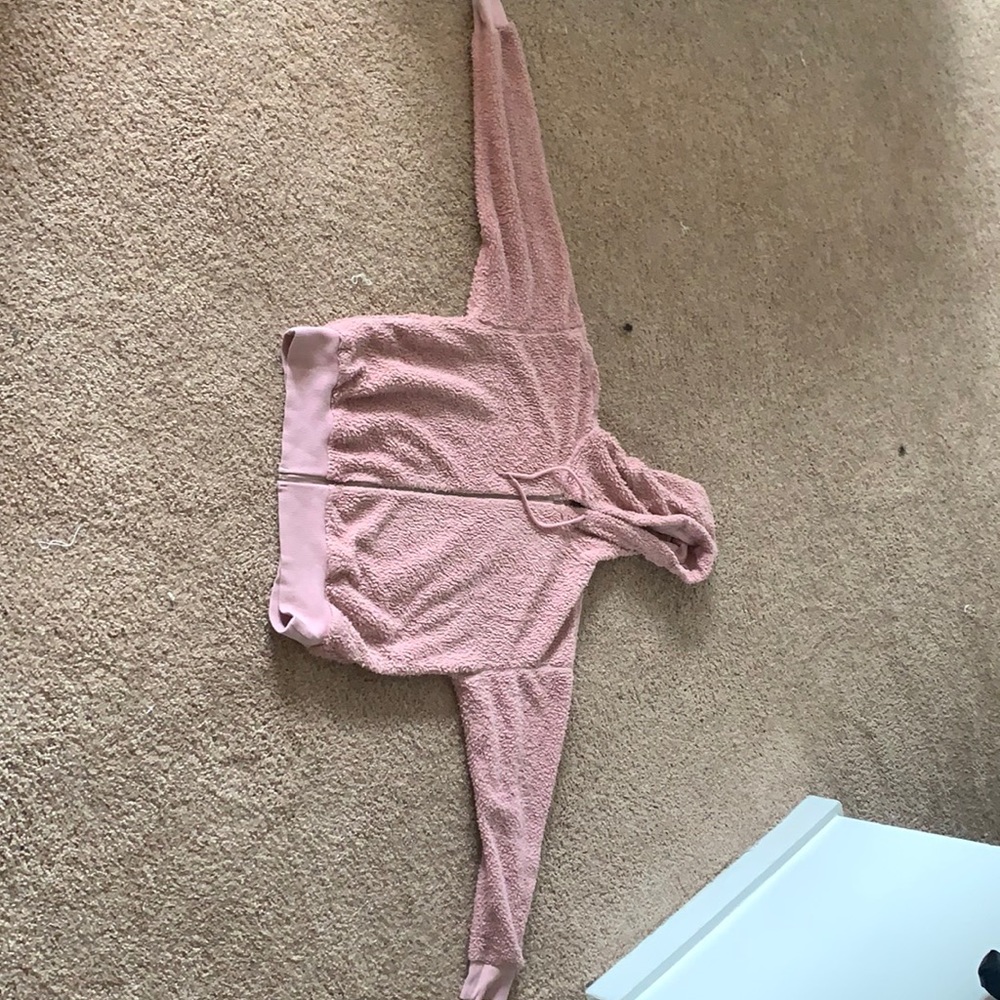 Fuzzy pink zip up